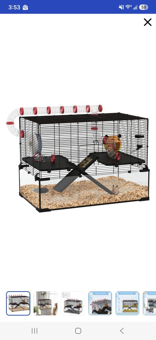 PawHut Multi-Level Small Animal Cage Hamster Habitat D51-417V01BK New in Box