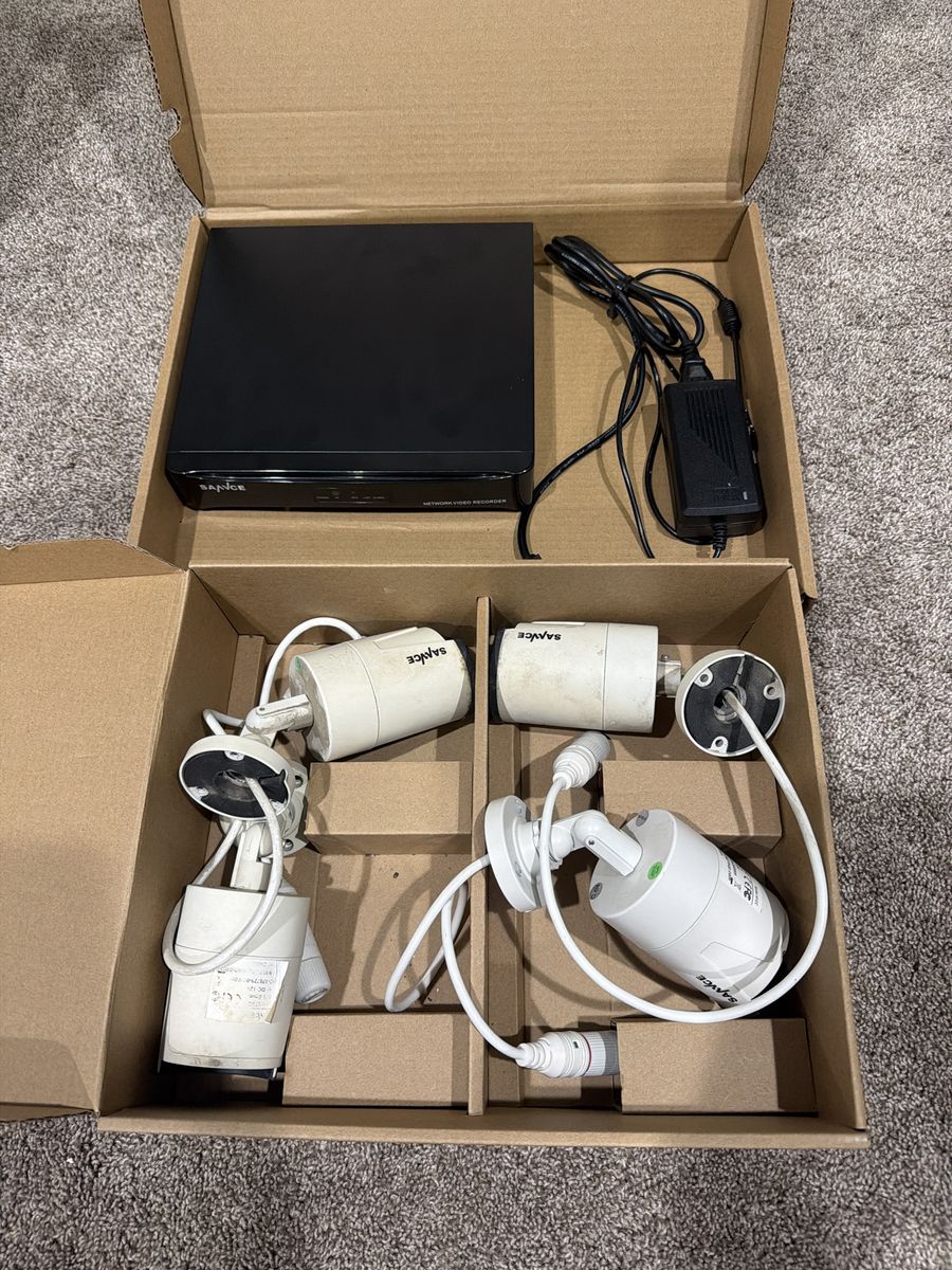 Sannce Network Video Recorder 1TB & 4-Camera Security System - Used Home Surveillance Kit