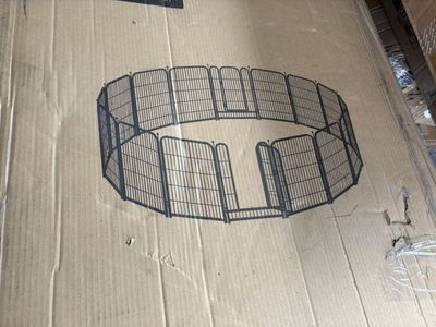 Petorldog 40” Dog Playpen – 16 Panels (Black-Silver)