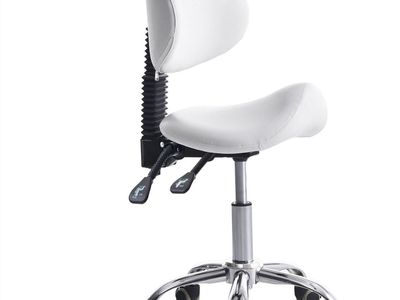 Ergonomic Stool Adjustable Hydraulic White