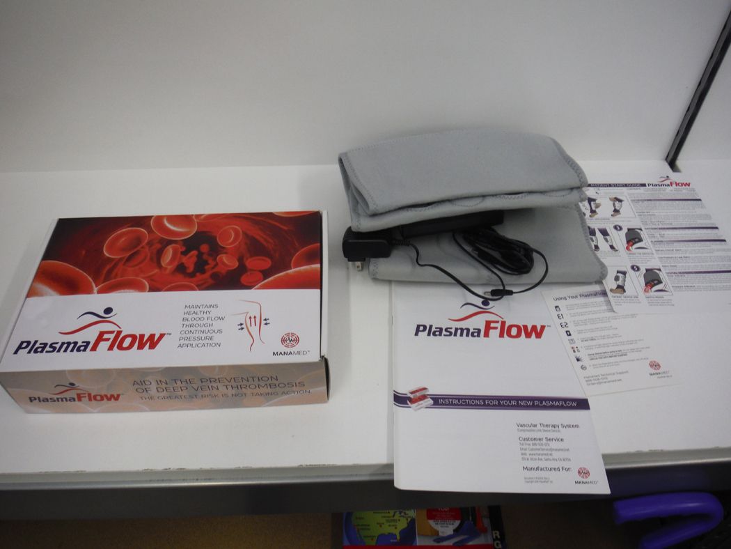 Plasma Flow, portable limb compression for over leg. portable, rechargeable