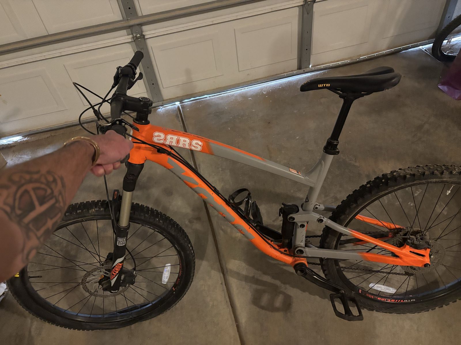 Kona Process 153 Full Suspension Mountain Bike - Orange/Gray, RockShox, WTB Saddle
