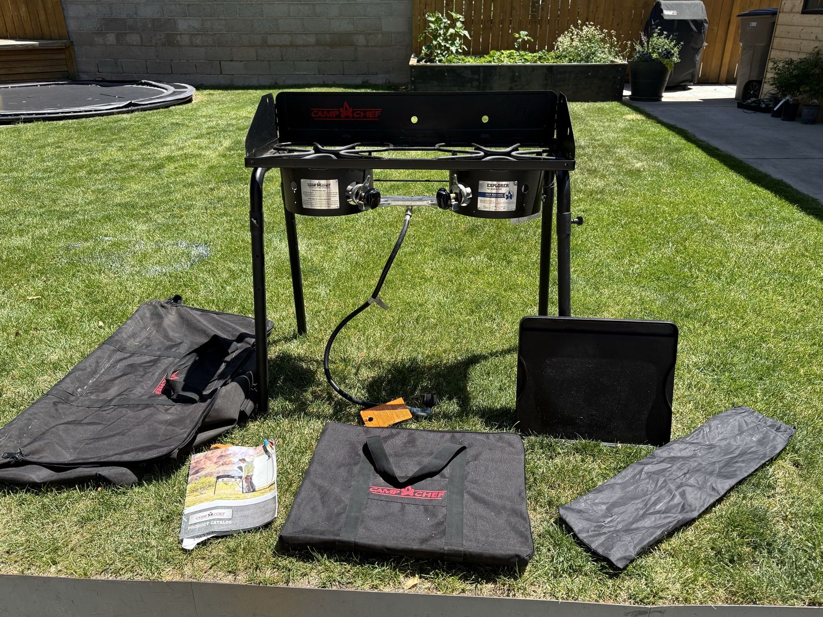 Camp Chef 2-Burner Propane Stove w/ Double Sided Griddle. Great Condition!