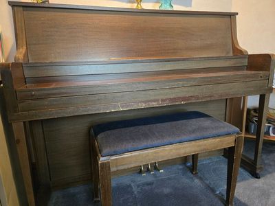 Janssen Upright Piano With Bench