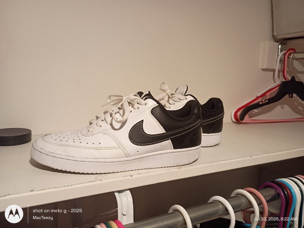 Nike Court Vision Low Women's Sneakers - White & Black, Size 9