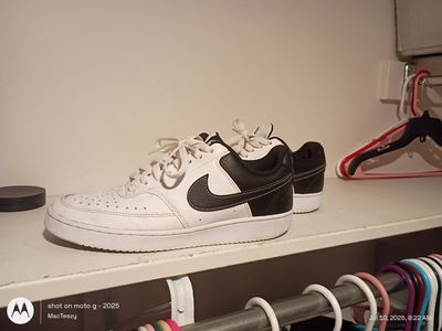 Nike Court Vision Low Women's Sneakers - White & Black, Size 9