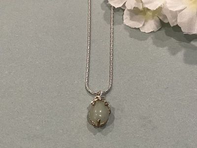 Jade Pendant On Silver Chain