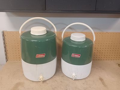 Coleman water jugs. $25 ea.