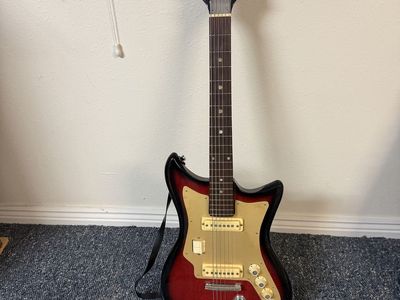 Vintage Teisco Del Ray Electric Guitar Sunburst Finish with Gold Pickguard