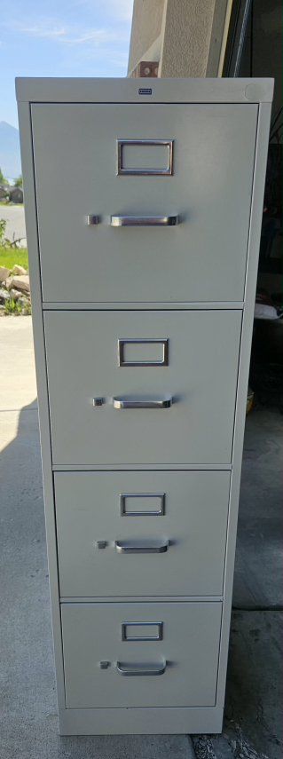 Sturdy 4-Drawer Metal File Cabinet - Gray Vertical Storage Solution for Office or Home by HON