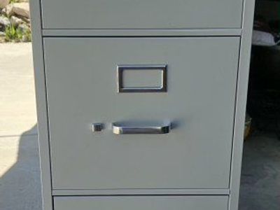 Sturdy 4-Drawer Metal File Cabinet - Gray Vertical Storage Solution for Office or Home by HON