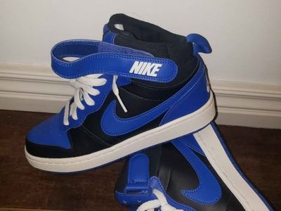 Nike Court Borough Mid 2 High Top Sneakers - Blue/Black, Youth Size 5Y