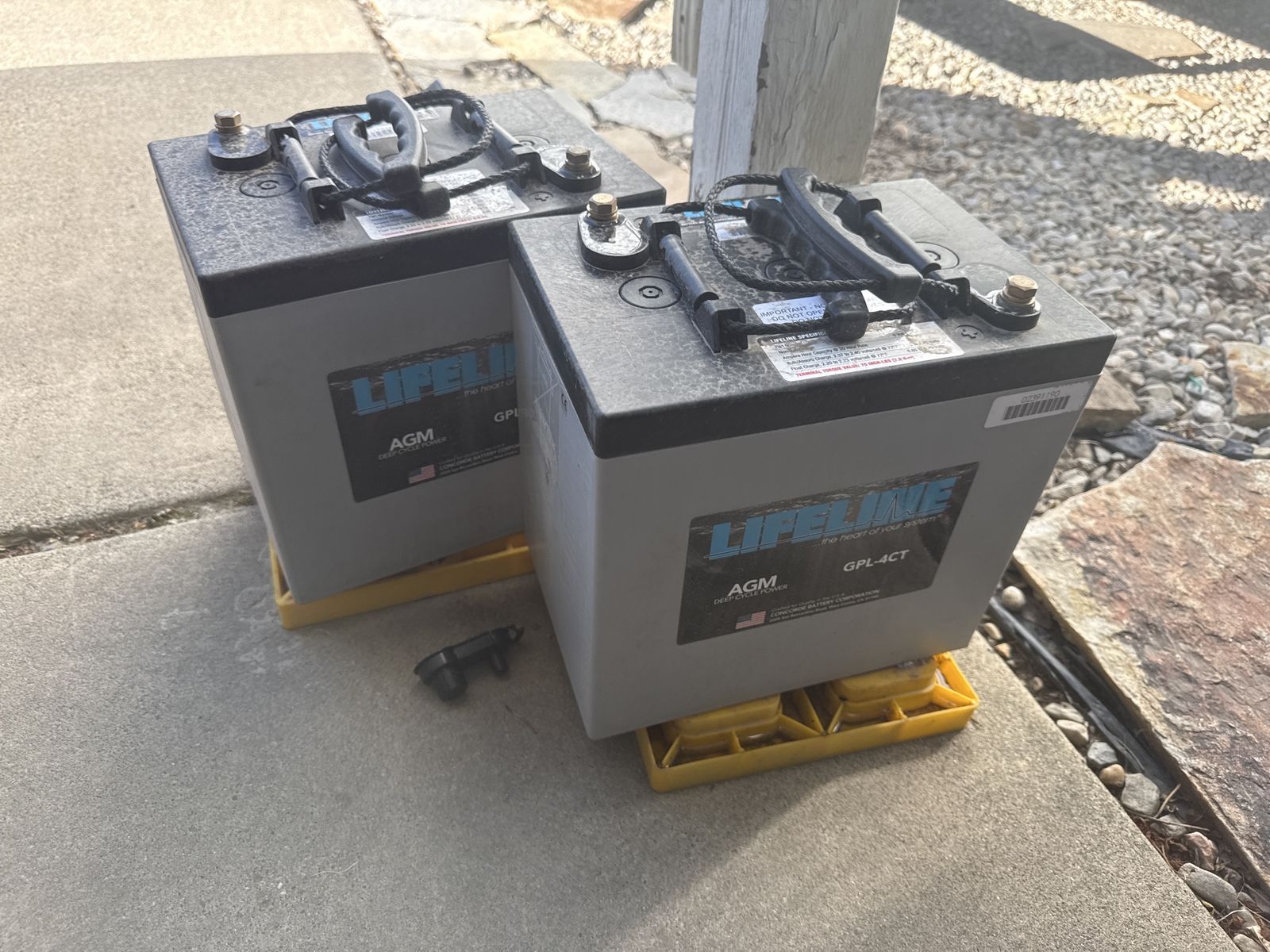 Two Used- Lifeline 220Ah 6V AGM Deep Cycle Battery GPL-4CT