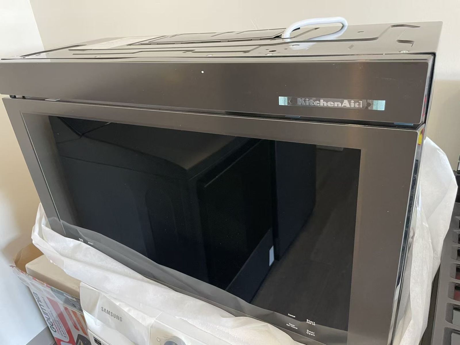 New KitchenAid Convection Over-the-Range Microwave with Air Fry-Black Stainless Steel