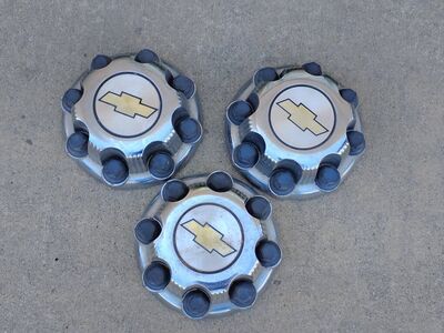 2 OEM Chevy Truck Wheel Covers Hub Caps 8" diameter 3/4 Ton Axel
