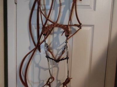 Western Leather hackamore Bridle & Reins