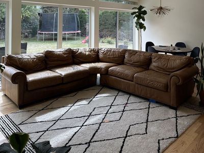 Leather sectional