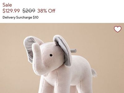 Pottery Barn Kids Monique Lhuillier Elephant Plush Nursery Rocker