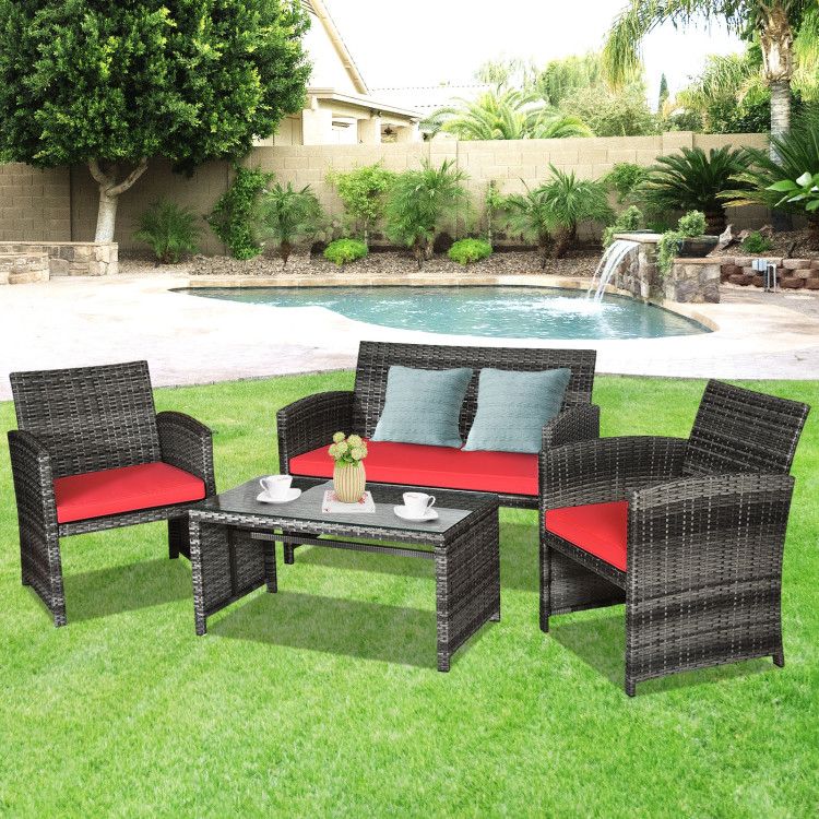 4-Piece Patio Rattan Furniture Set – New in Box
