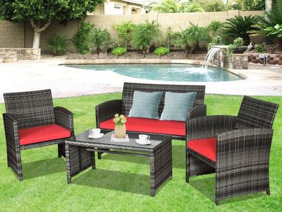 4-Piece Patio Rattan Furniture Set – New in Box