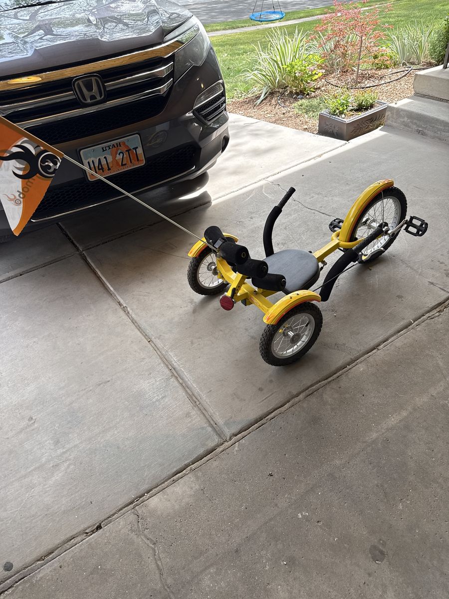 Yellow Recumbent Pedal Trike - Fun and Easy to Ride