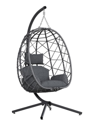 Hanging Egg Chair with Stand, Swinging Egg Chair Outdoor Indoor