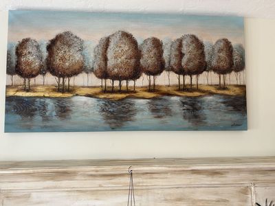 Large Textured Canvas Tree Painting – 60” W