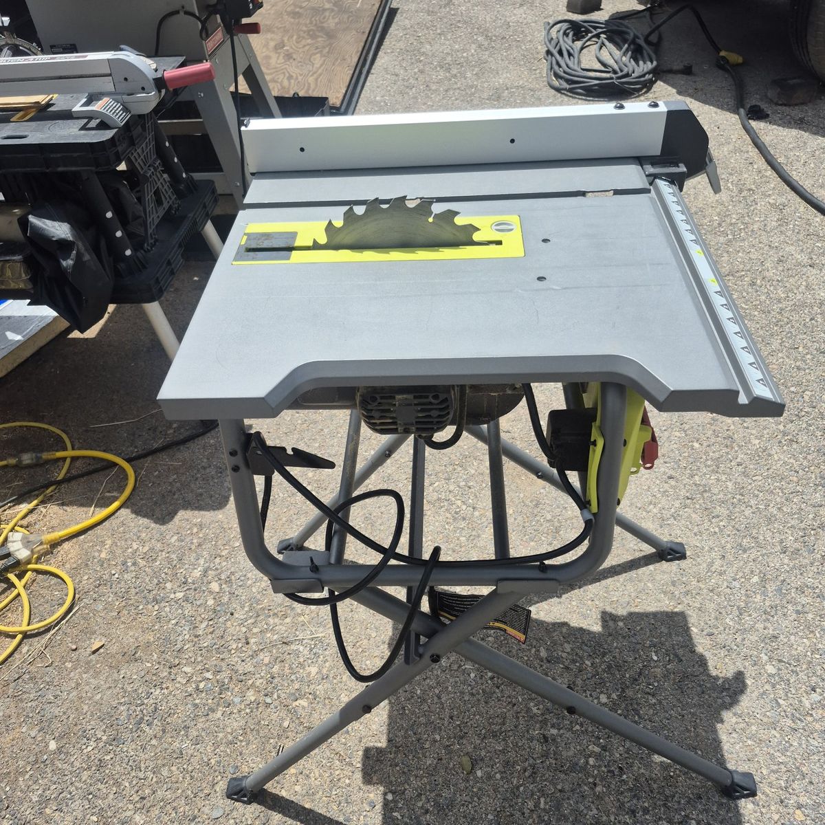 Ryobi 10 in. Table Saw with Folding Stand - R4513 15 Amp, Portable Jobsite Saw