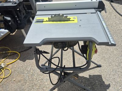 Ryobi 10 in. Table Saw with Folding Stand - R4513 15 Amp, Portable Jobsite Saw
