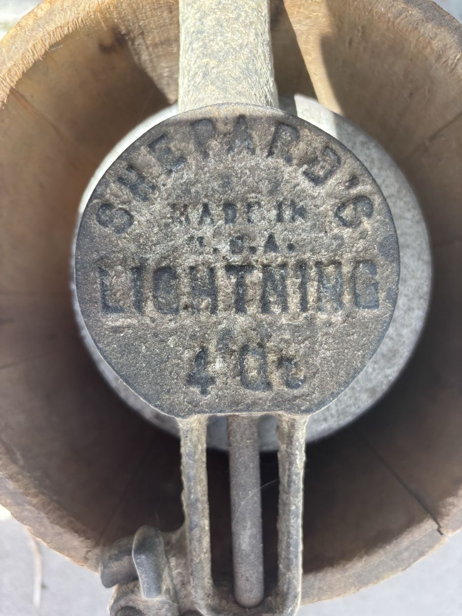 Vintage Shepard's Lightning Wooden Ice Cream Freezer