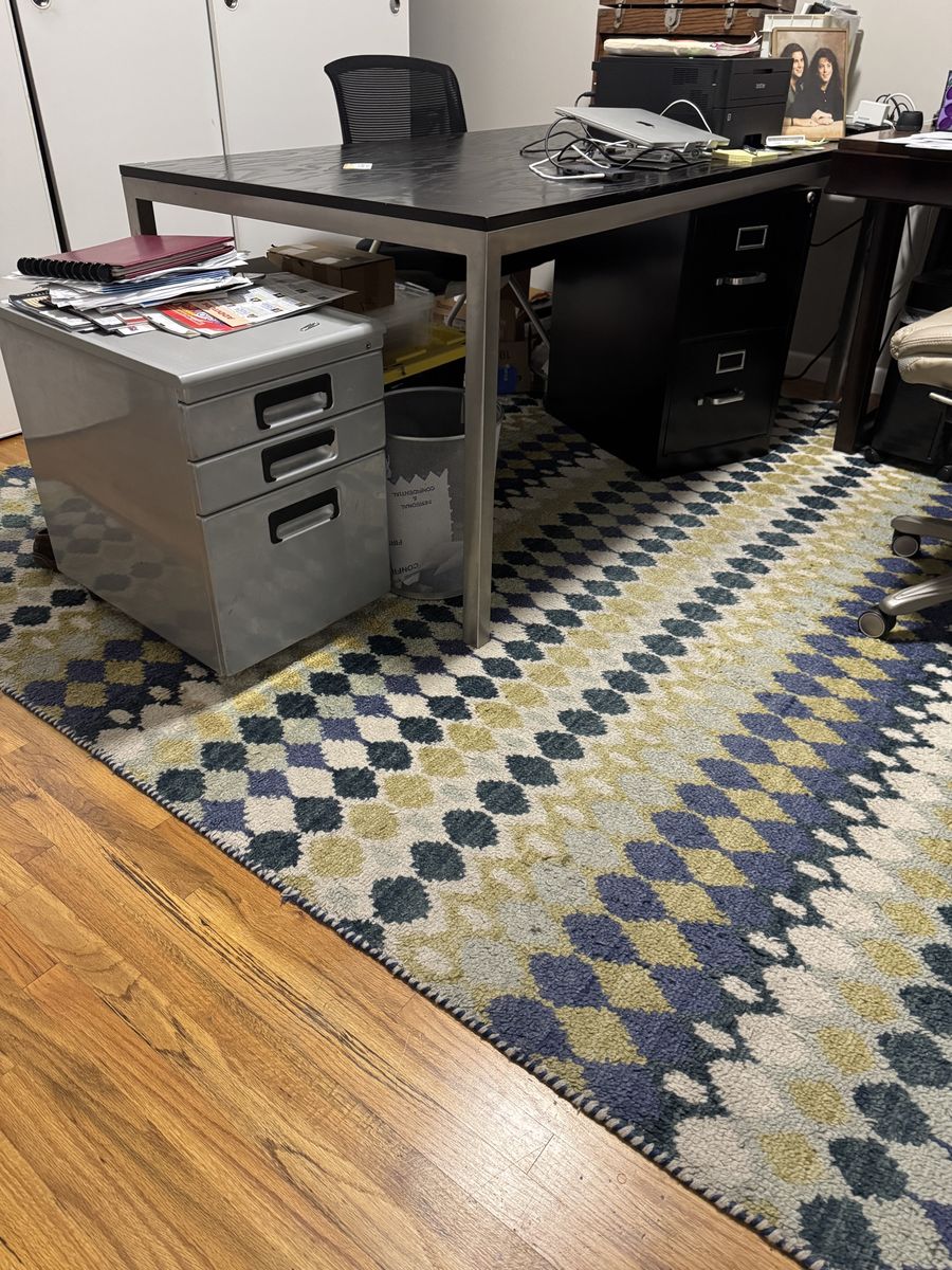 Spacious Black Wood and Metal Office Desk - Modern Design, Durable Construction