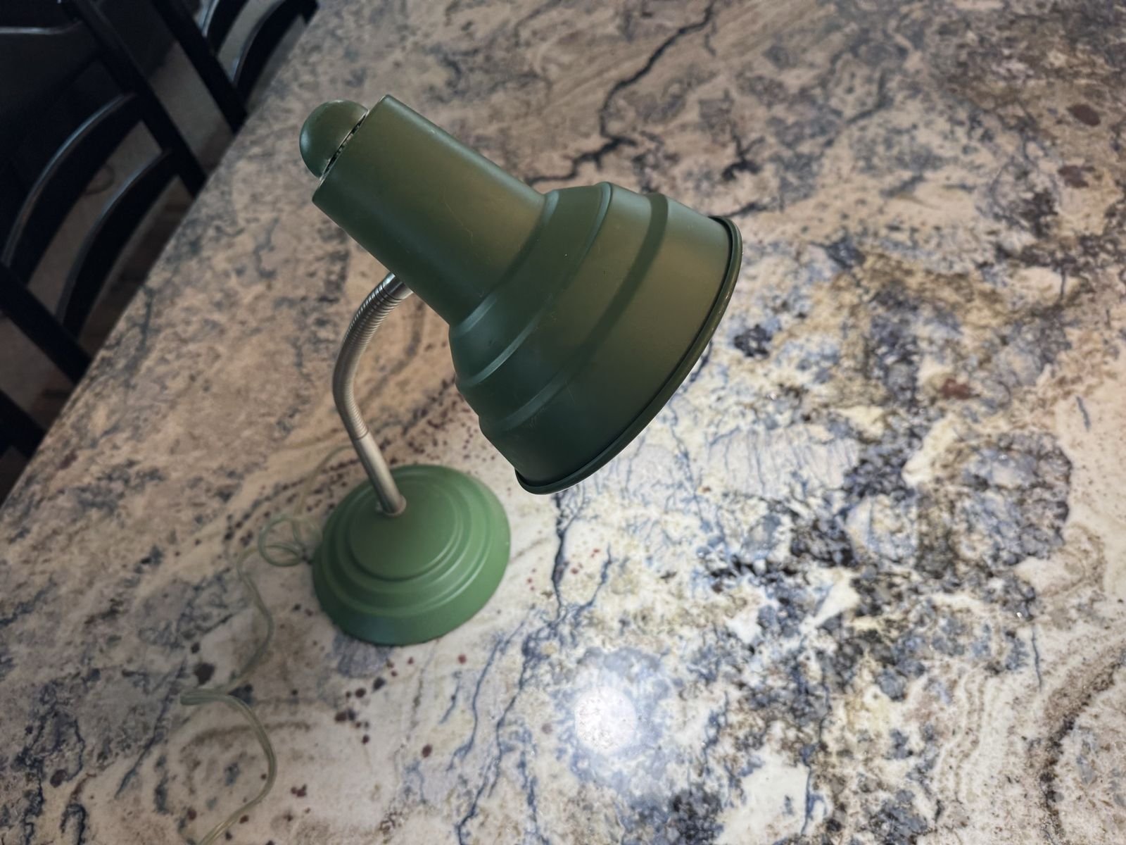 Vintage Green Gooseneck Desk Lamp - Adjustable Metal Task Light