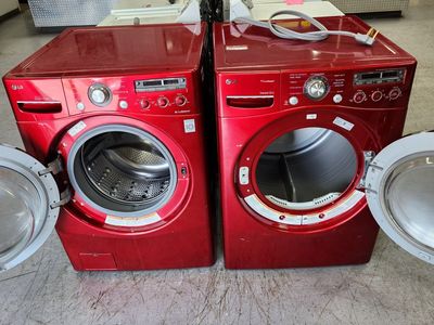 LG SteamDryer Red Front Load Washer & Electric Dryer Set