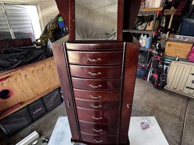 Wood Jewlery Armoire and Vanity Storage