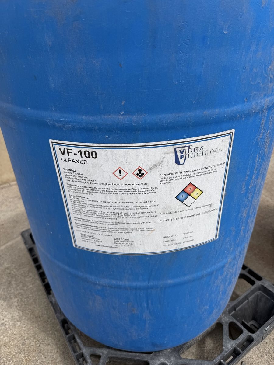 VF-100 Industrial Cleaner Drum — 55 Gal (≈7/8 Full)