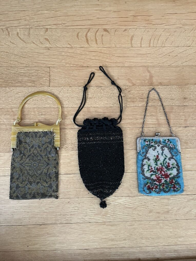 Three Vintage/Antique Unusual Purses -Bake Lite and Beaded
