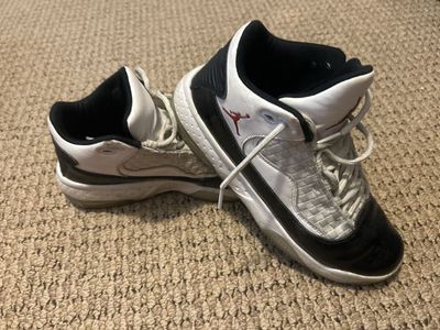 Jordan True Flight White Black Red Basketball Shoes, Size 6.5