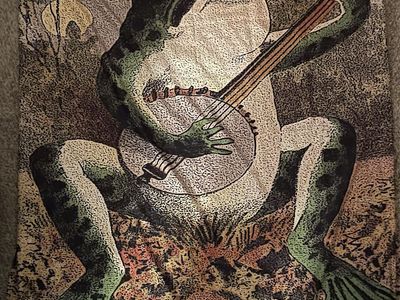 Tapestry Of Frog Playing The Banjo