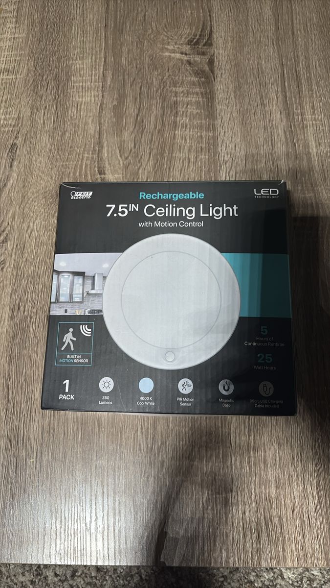 Feit Electric Rechargeable Motion Sensor LED Ceiling Light White