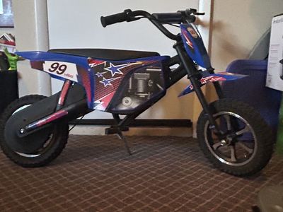 M8TRX Blue 24V Electric Dirt Bike, Ride on Toy Motorcycle for Kids