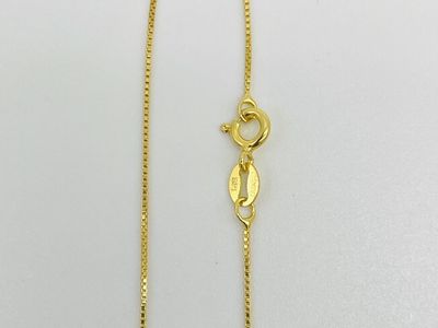 Gold Plated 925 Sterling Silver Box Chain - .8mm - 18"
