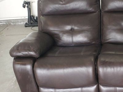 Dual recliner faux leather loveseat
