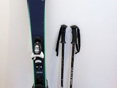 Rossignol EXP PRO 122 Skis with Bindings, Salomon Poles, & Ski Boots - Youth Set