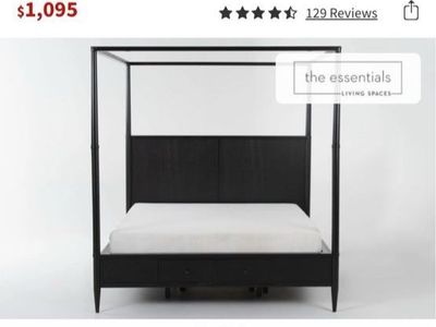 Living Spaces Austen Queen Canopy Bed with Storage