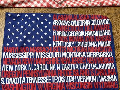 USA Flag States of America Reversible pillowcase - Stars, Stripes, & All 50 States