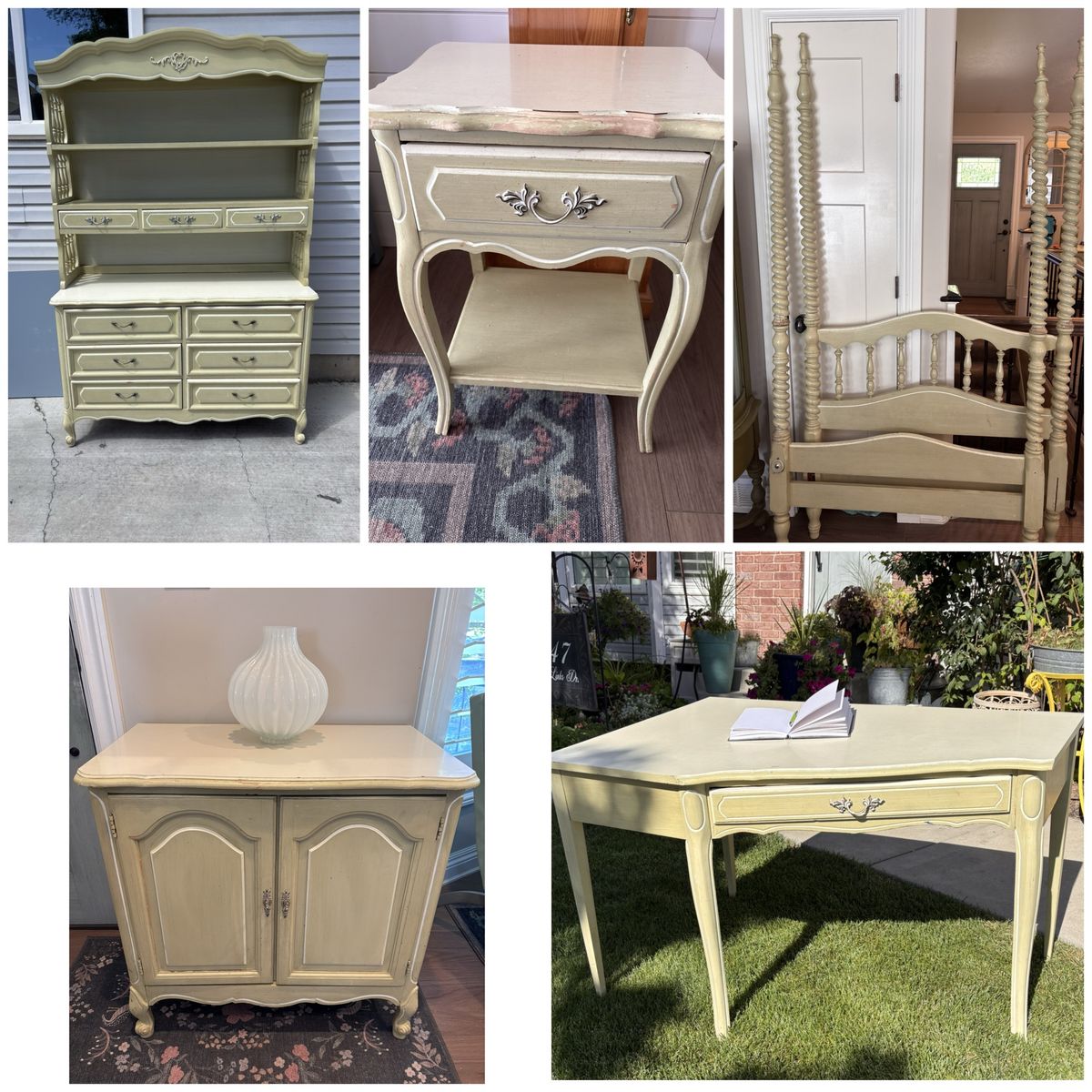 French Provincial Vintage Bedroom Furniture. See description for details