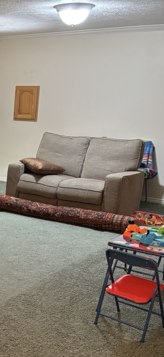 Fabric love seat