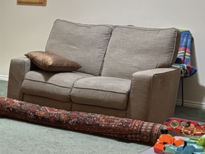 Fabric love seat
