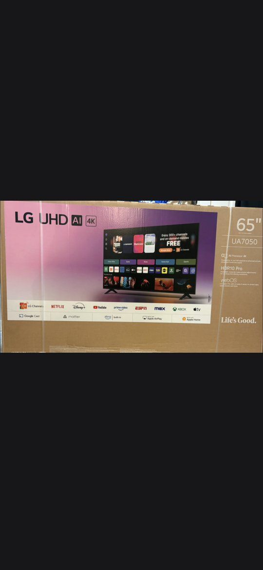 LG 65-inch UA7050 Series LED AI 4K UHD Smart webOS TV - New