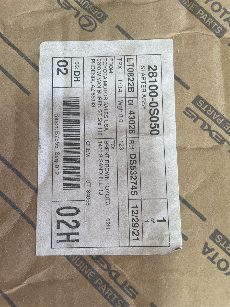 Toyota Starter Aaaembly 28100-0S050